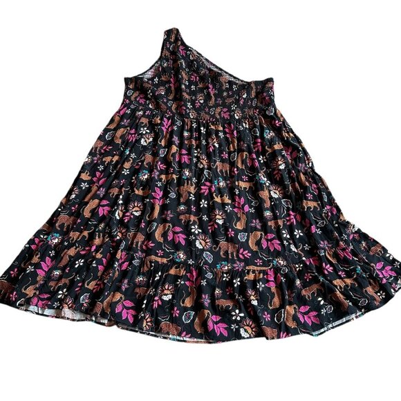 Torrid Midi Challis One-Shoulder Dress Leopard Floral Print Stretch Size 5X - Picture 6 of 11